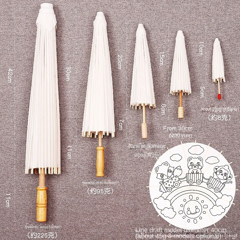 Vrouwenparaplu Japanse dansparaplu Decoratieve Chinese stijl oliepapierparaplu Kinderen tekenen krabbels DIY