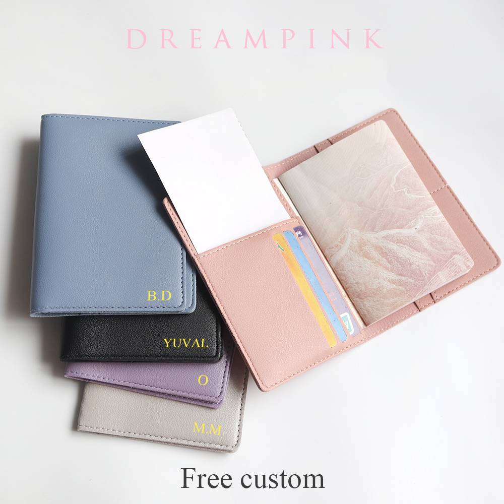 Custom Letter Travel Passport Case Fashion Female Passport Hoder Document Organzier Personalized Name DIY Gift Men Ticket Wallet