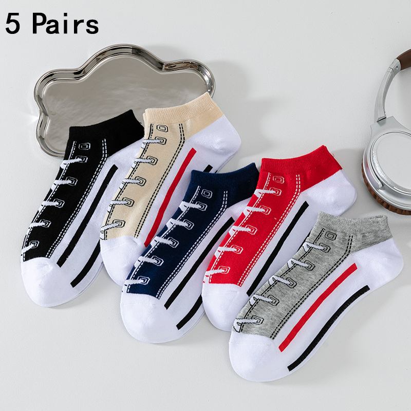 Chaussettes de dehors pour Homme, Confortables, Légères, Respirantes, Anti-transpiration, pour Loisirs d'Été, Collection Automne et Hiver, 5 Paires