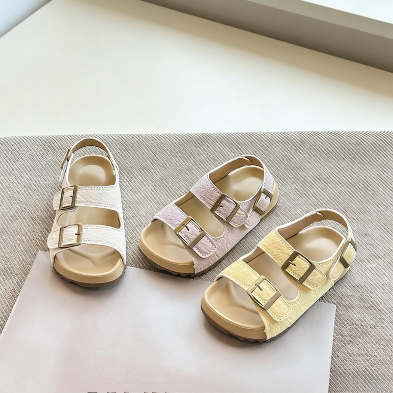 Sandal Anak Klasik Musim Panas Model Terbuka Anti Selip, Sandal Pantai Modis untuk Anak Laki-laki dan Perempuan, Sandal Datar Bernapas untuk Aktivitas Luar Ruangan dan Sekolah