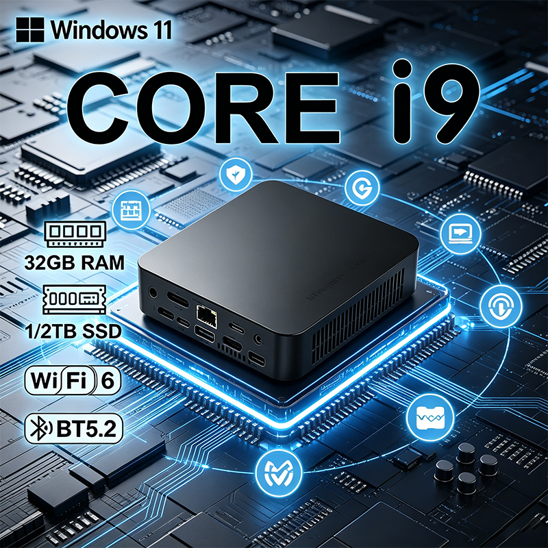 Mini PC Core I3 6100 Windows 11 pro 32GB RAM 1TB/2TB SSD WiFi 6 BT5.2 4K HD Mały, przenośny komputer do gier, pracy i nauki