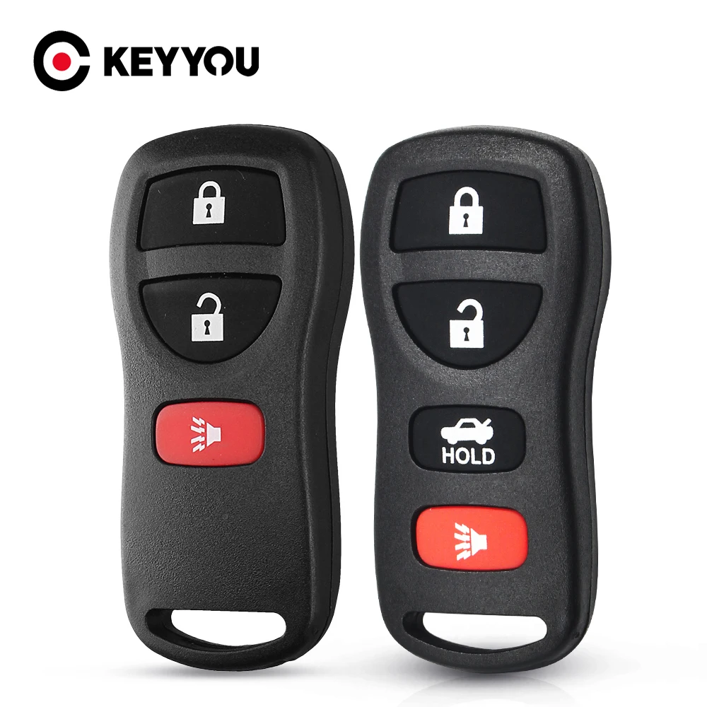 Keyyou 3/4 botões chave de controle remoto escudo fob caso do carro para nissan quest tiida livina x-trail paladin 2003 2004 2005 2006