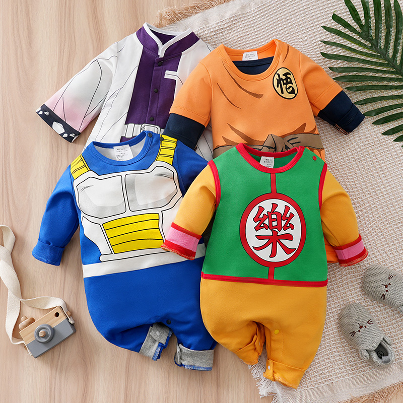 Body de algodón de manga larga para niños estilo capa de Anime para bebé recién nacido, mameluco lindo para niños y niñas