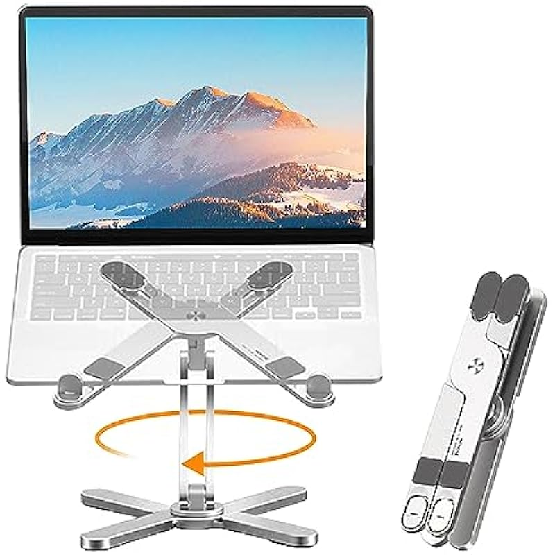 Laptopst änder mit 360 drehbarer Basis, Computer Notebook Laptop Riser Metall halter für Schreibtisch kol labor ative Arbeit, passt alle MacBook