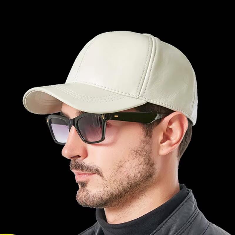 Feminino britânico coreano esportes branco boné de beisebol feminino masculino couro genuíno pato tonue chapéus masculino casual soco hóquei golfe