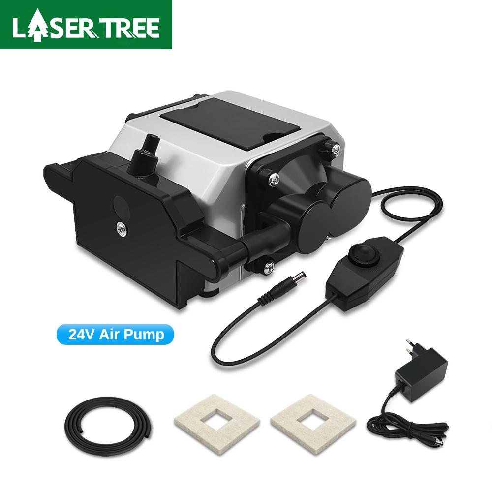 Новый электромагнитный воздушный насос LASER TREE 24 В, компрессор с низким уровнем шума и регулируемым воздушным потоком для лазерной головки, воздушный насос