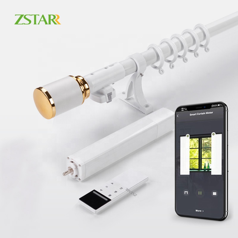 ZSTARR App telecomando elettrico Smart Windows Decorativi aste per tendaggi a tenda singola Accessori per pali con terminale moderno