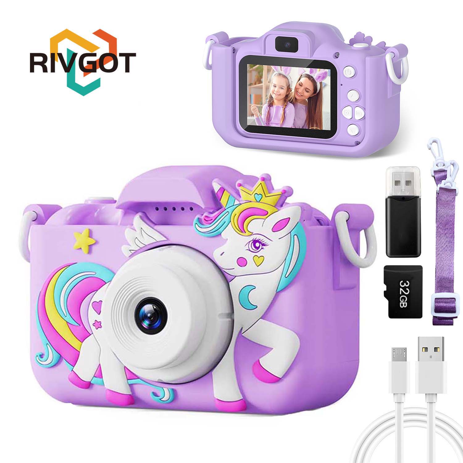 Kinder Kamera digitale Doppel kamera HD 1080p Videokamera Spielzeug mit 32GB Karte Mini Cam Farbdisplay Kinder Geburtstags geschenk Kinder Spielzeug