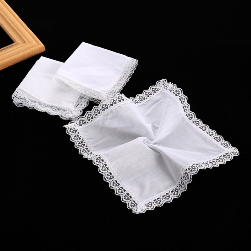 Mulheres Simples Lace Portátil Guarnição Lenço Lavável DIY Guardanapo Pocket Hanky