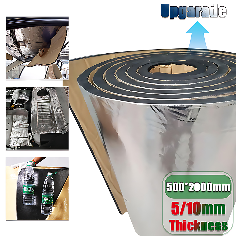 Estera de sonido para coche, 2000x500mm, 5/10mm, amortiguador a prueba de ruido, aislamiento térmico, estera amortiguadora, capó, accesorios de espuma de celda cerrada
