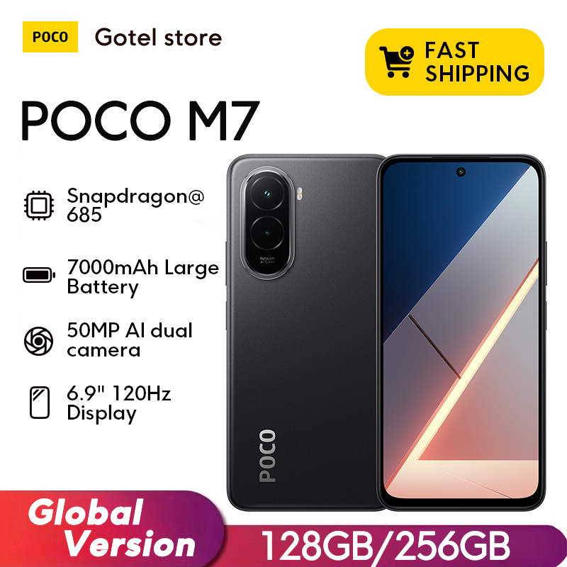 【ワールドプレミア】POCO M7 グローバル版スマートフォン Snapdragon 685 7000mAhバッテリー 没入型6.9インチFHD+ディスプレイ NFC 33W急速充電