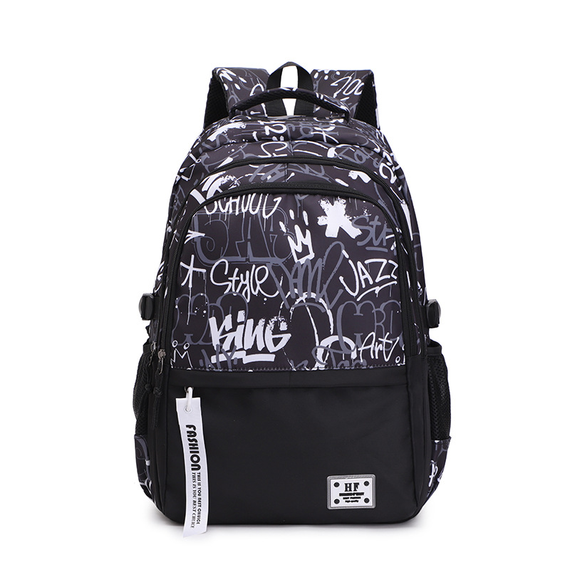 낙서 인쇄 십대 소년 학교 가방 고등학교 중학생 Schoolbag 야외 여행 배낭 노트북 배낭 십대 도서