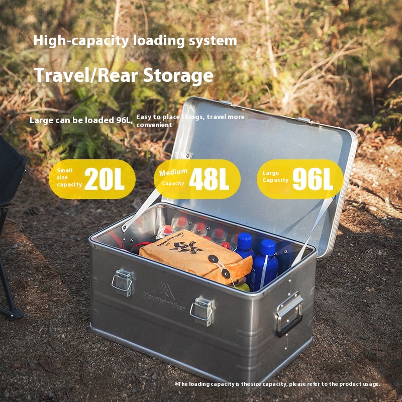 MOUNTAINHIKER 20L 30 48L 50L 80L 96L Camping Picnic Travel Box Accessories Storage Bag Hiking Aluminum Alloy Large Capacity Box