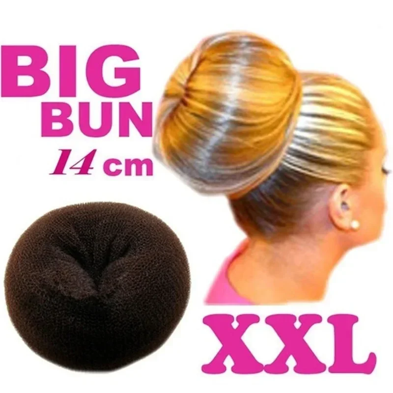 Moño de pelo grande para mujer, accesorios para el cabello, diadema, herramientas de peinado, Princesa, Donuts, albóndigas, 14CM