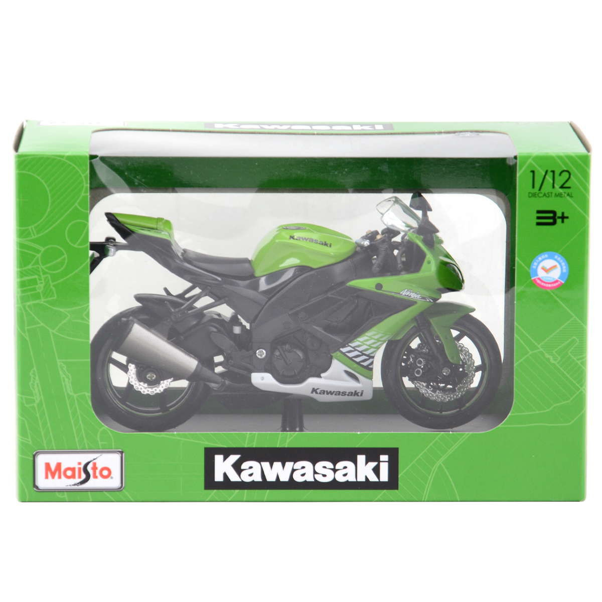 Maisto 1:12 Kawasaki Ninja ZX-10R ze stojakiem odlewane pojazdy kolekcjonerskie hobby modele motocykli zabawki