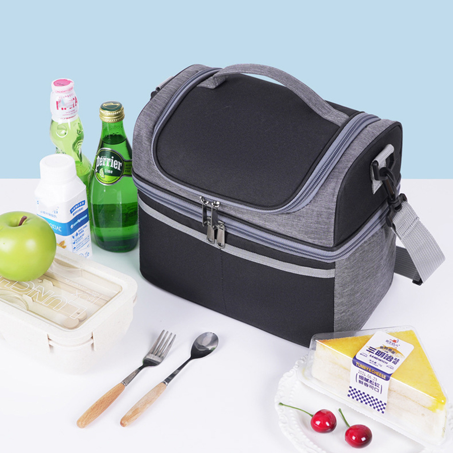 Bolsa enfriadora multifunción Oxford de gran capacidad, bolsas térmicas portátiles impermeables con cremallera para el almuerzo para pícnic al aire libre, almacenamiento de alimentos