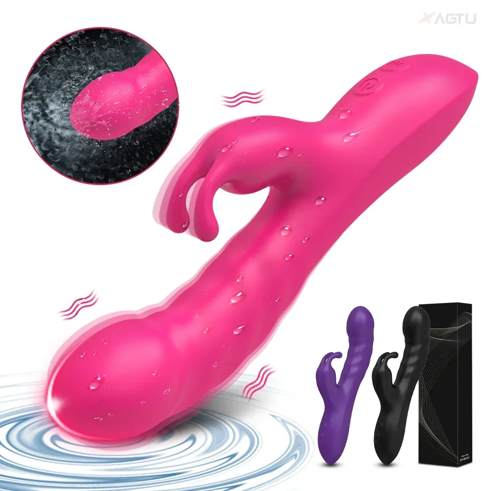 Mainan seks dewasa alat pijat puting Vagina Stimulator klitoris g-spot wanita Vibrator kelinci kuat