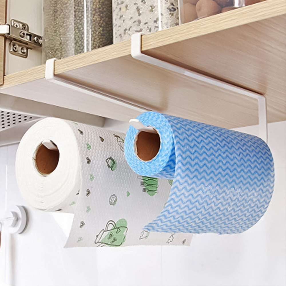 Hängender Küchenpapierhandtuchhalter, Rollenpapier, Kunststofffolie, Lappen-Organizer-Rack, für Küche, Schränke, Badezimmer-Organizer-Rack