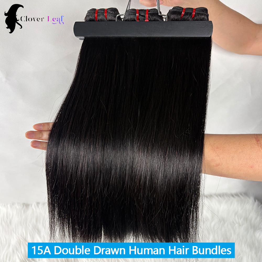 15A Dubbelgetrokken Menselijk Haar Bundels Vietnamese Ruw Haar Bundels 100% Menselijk Haar Steil Bundels Onverwerkte Hair Extensions
