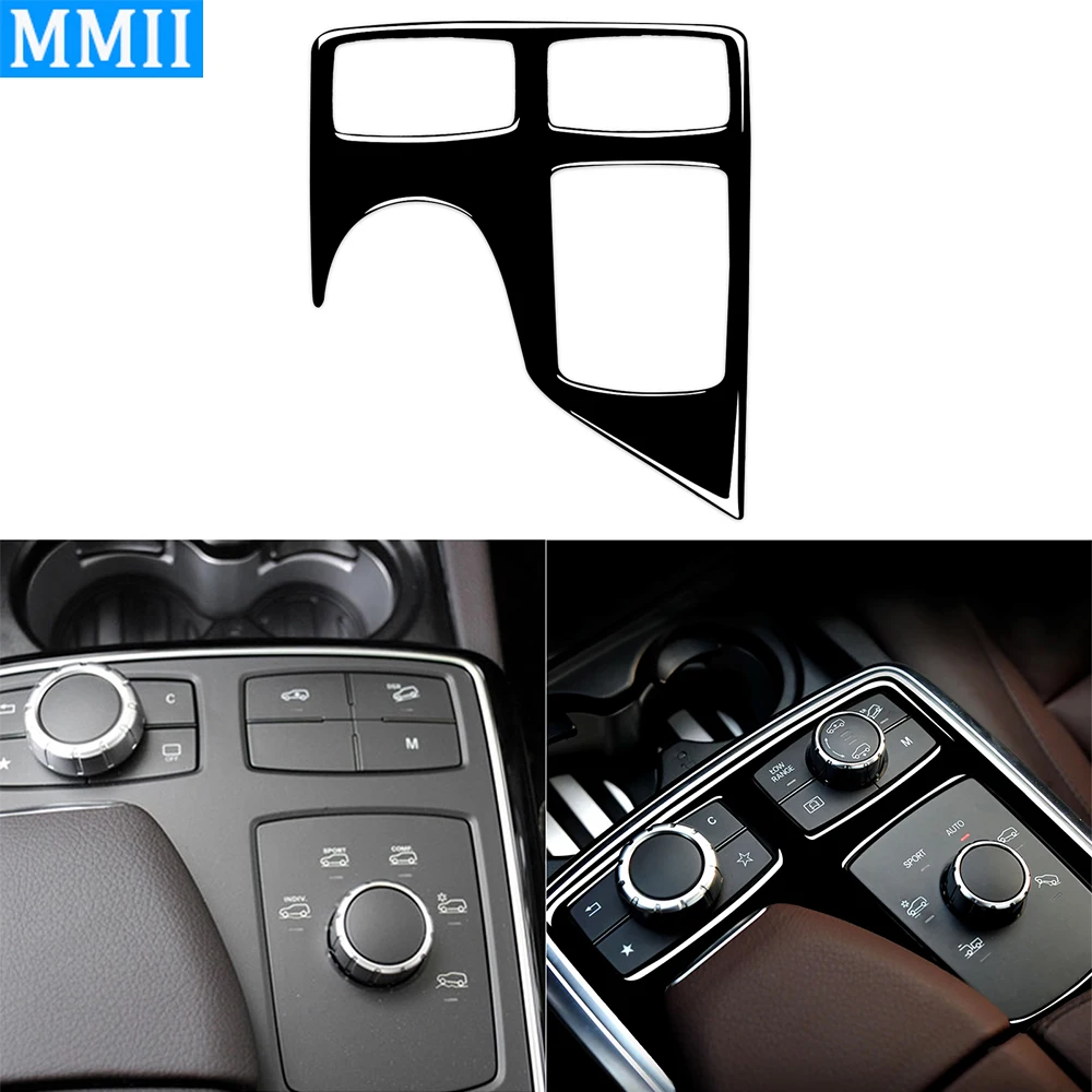 For Mercedes-Benz GLE 15-18 GLS 16-18 M-Class 2012-2015 Piano Black Armrest Box Multimedia Panel Trim Cover Car Interior Sticker
