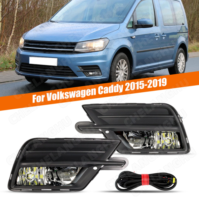 Светодиодные противотуманные фары для VW Caddy 2016 2017 2018, автомобильный Стайлинг, передняя противотуманная фара, крышка жгута проводов в сборе, автомобильные аксессуары