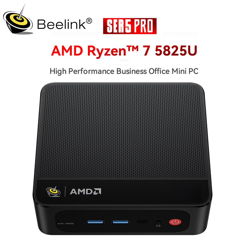 Beelink AMD Ryzen7 5825U SER5 Pro Mini-PC DDR4 16 GB RAM 500 GB SSD SER5 Max 5800H WiFi6 4K HD Desktop-Computer Typ-C SER5 5560U
