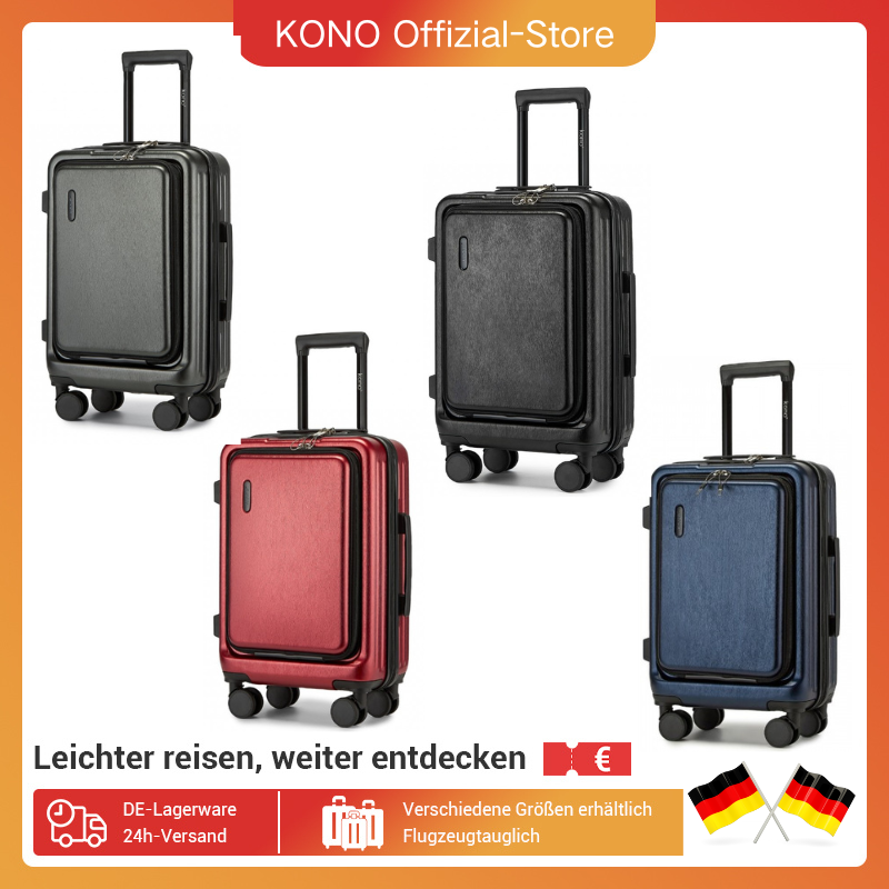 Kono Hard Shell Case Abs + Pc: Handbagage Met Tsa-Slot, 4 Spinnerwielen En Telescopische Handgreep, Cabinemaat, Lichtere Koffer