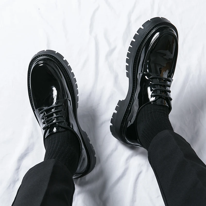 Herren formelle Schuhe schwarze Schnürschuhe mit schwarzer Sohle