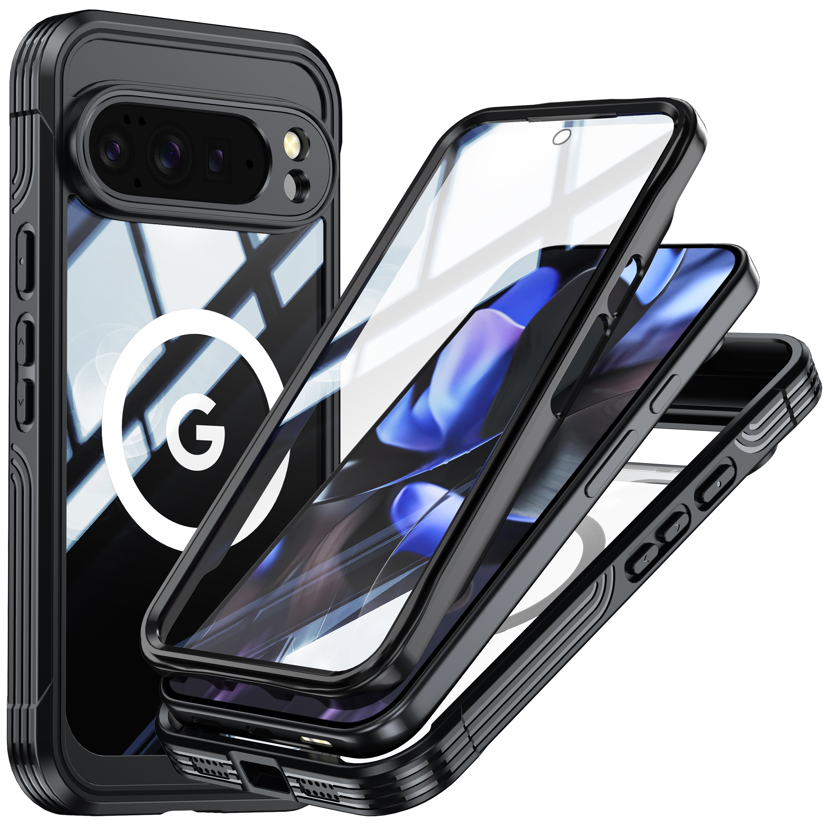 shellbox-Voor Google 10/10proxl telefoonhoesje, valbestendig, ultradun transparant Magnetisch, krasbestendig en slijtvast