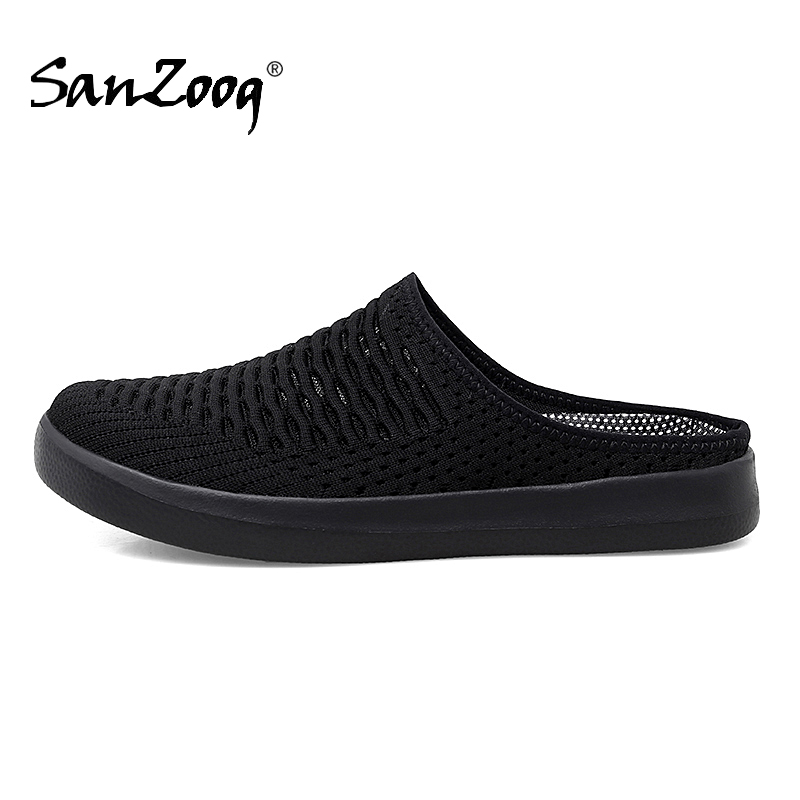 Sepatu setengah selop Musim Panas pria wanita, sepatu jaring uniseks dalam dan luar ruangan ringan ukuran besar 49 50 51 52 53 54
