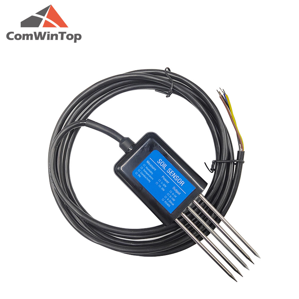 Medida la humedad del suelo Temperatura Humedad EC PH NPK 4-20mA 0-5V RS485 Sensor de suelo Modbus