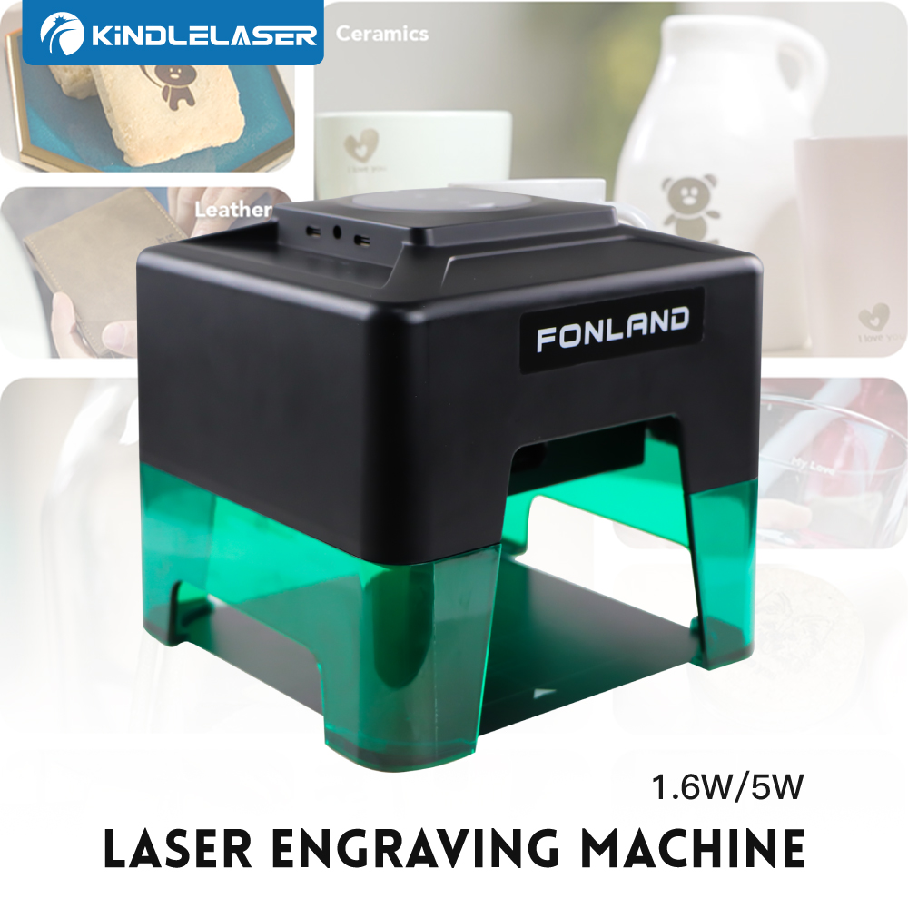 KINDLELASER XN001 Gravador a laser DIY Máquina de gravação a laser rápida Mini Logo Mark Impressora de vidro Cortador para carpintaria Madeira Plástico