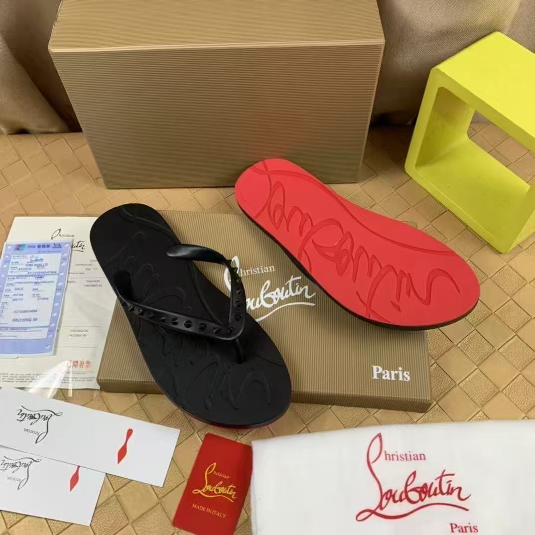 Sandalias de Playa de Cuero para Hombre, con Suela Roja, Estilo Casual y Moderno para Verano
