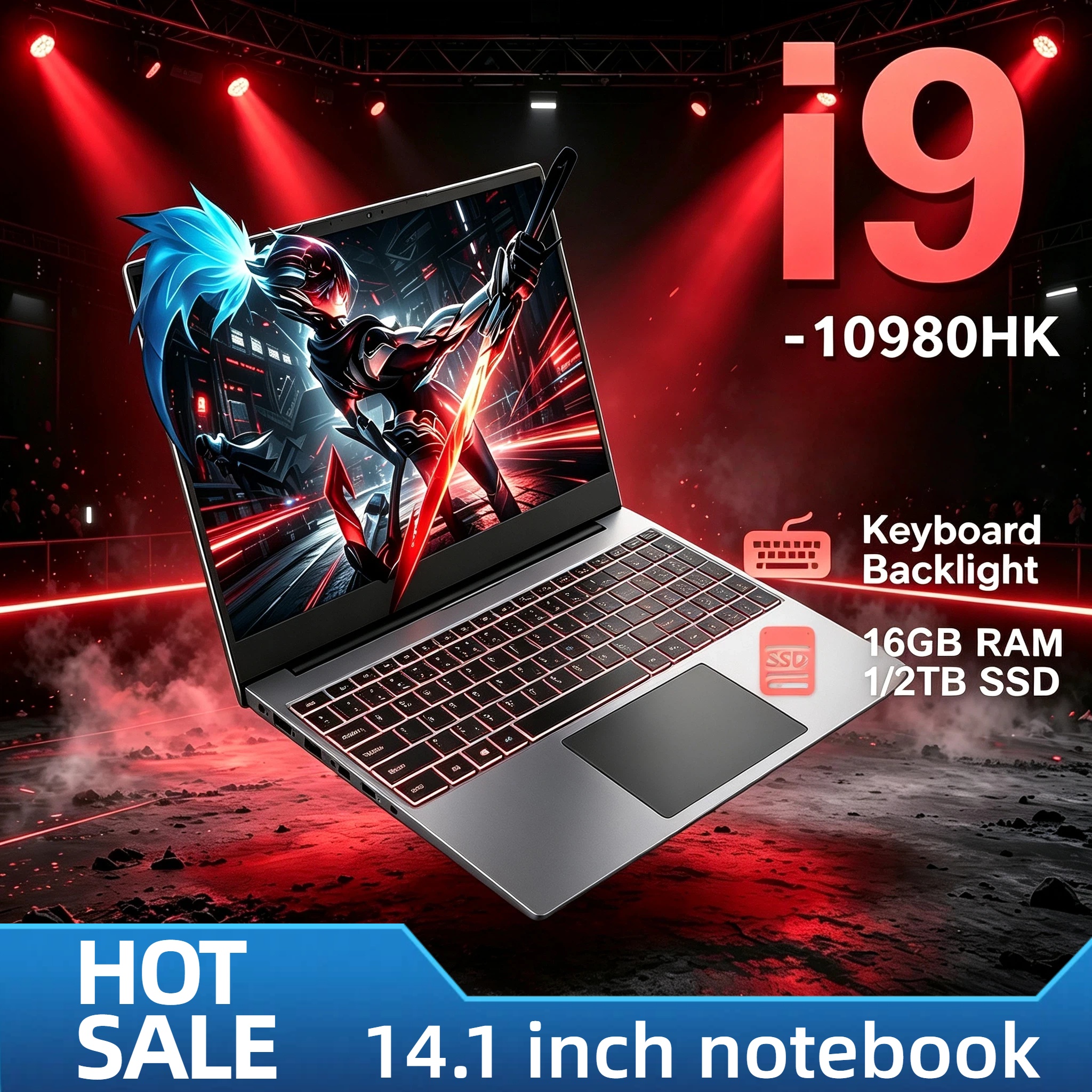 Intel Core i9-10980HK 14.1 Gaming Laptop 8C16T 2.4-5.3GHz 16MB L3 45W 32GB DDR4 2TB SSD Office Notebook Fast Pro