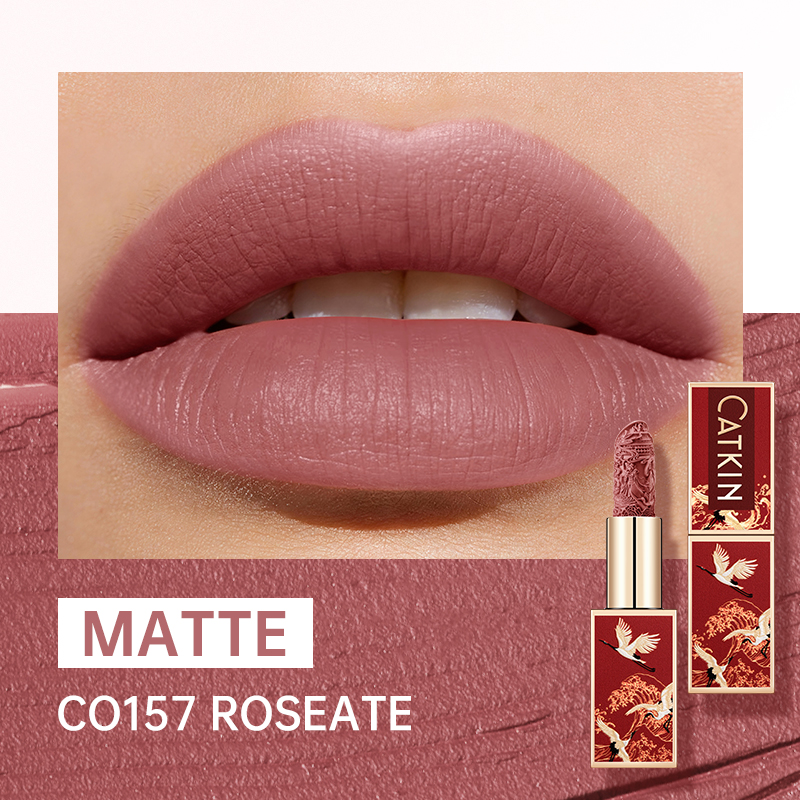 CATKIN Rossetto Opaco Vellutato, Rossetto Idratante Satinato a Lunga Durata con Texture Liscia e Cremosa
