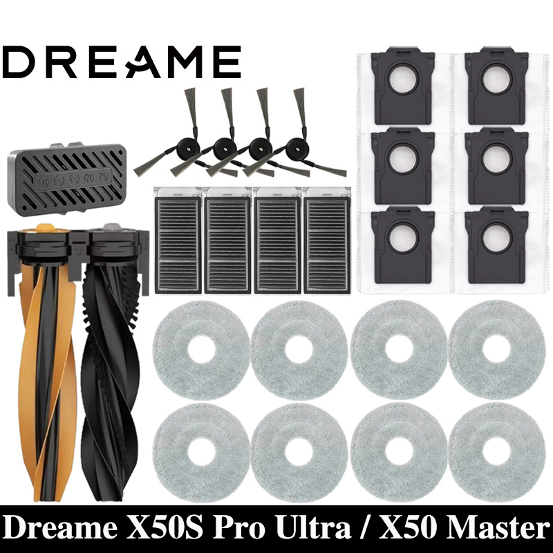 Dreame X50Ultra/X50 Master Запасные части для пылесоса Основная боковая щетка Hepa-фильтр Швабра Сменный мешок для пыли Аксессуары