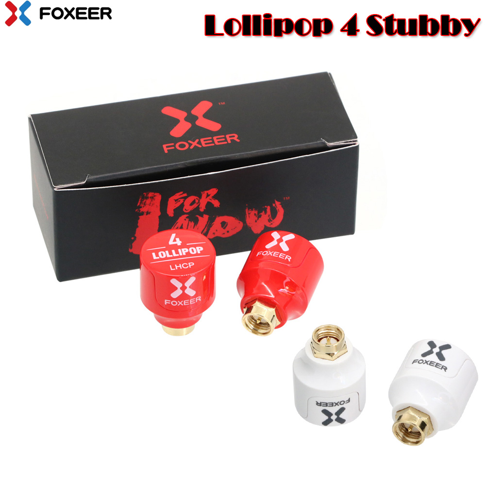 2 pièces Foxeer sucette 4 V4 antenne FPV toupie 2.6DBi 5.8G LHCP RHCP SMA RP-SMA antenne récepteur Micro champignon pour Drone FPV RC