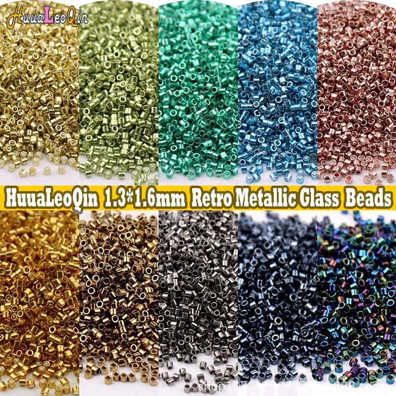 1000 pièces 1.6mm perles de verre de couleur métallique 11/0 perles de rocaille d'espacement en vrac pour la couture fabrication de bijoux breloques à assembler soi-même couture à la main