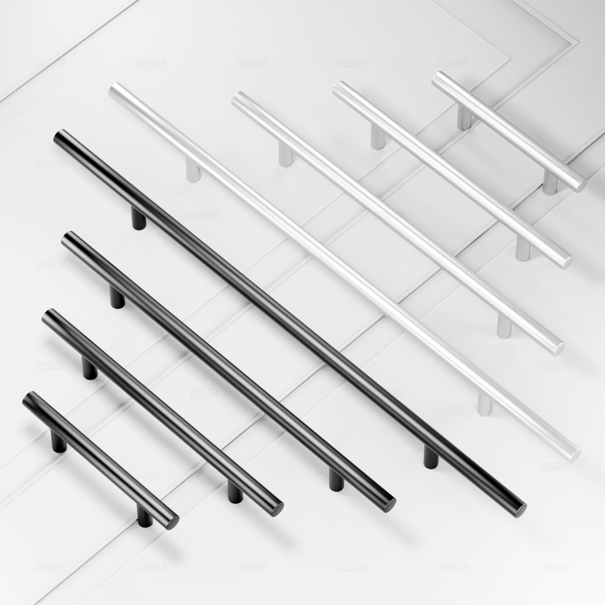 Apstelle 2 "~ 24 'T Bar prosty uchwyt 10mm uchwyty ze stali nierdzewnej gałki średnica szafki sprzęt meblowy drzwi kuchenne