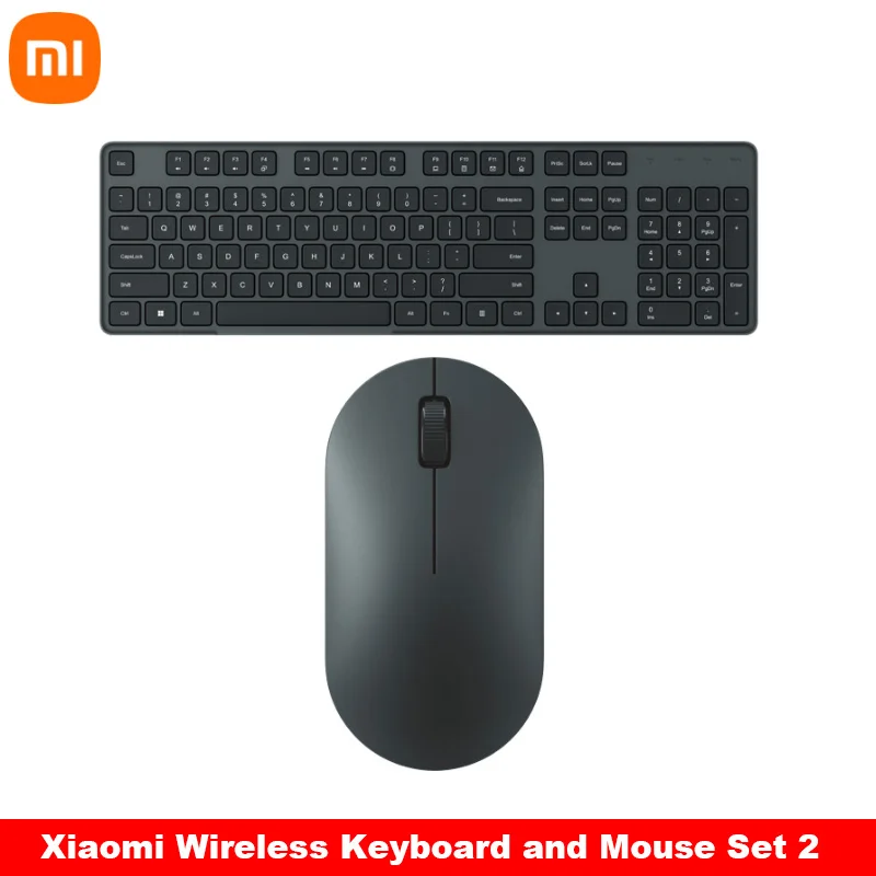 Xiaomi-Ensemble clavier et souris sans fil, 104 touches, 2.4 GHz, récepteur USB, adapté pour PC Windows 10, original