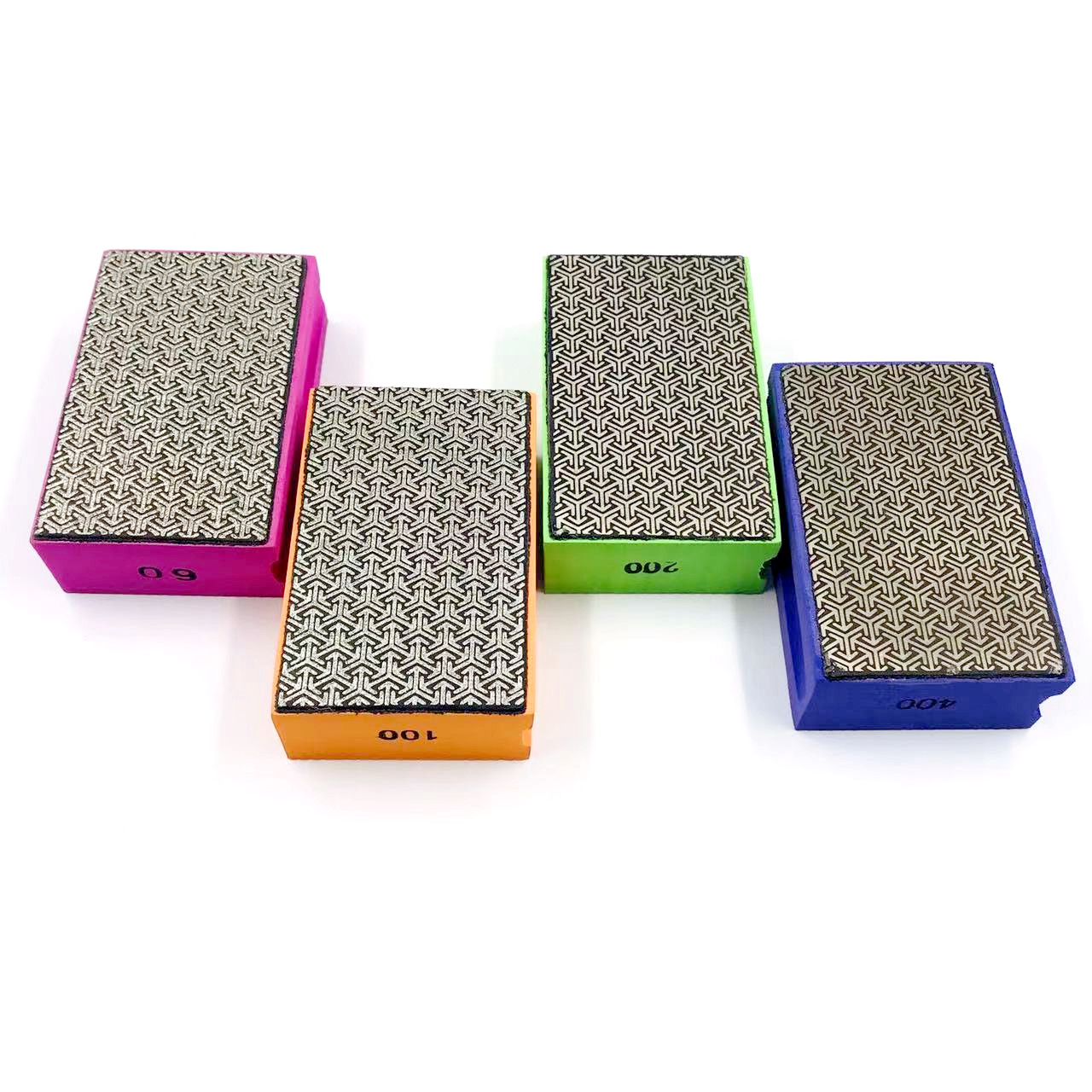 Bloque de almohadillas manuales para pulido de diamantes, 1-4 piezas, 60 # 100 # 200 # 400 #   Para azulejos de cerámica, mármol, vidrio, pulido de diamante, bloque de molienda