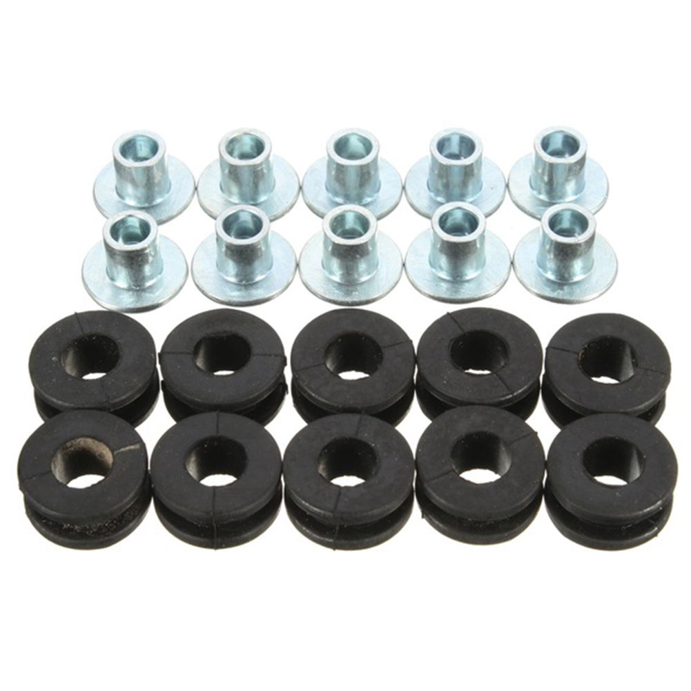 10 unids/set de arandelas de goma para motocicleta, kits surtidos de pernos, pernos de carenado, cojín de alivio de presión, arandela amortiguadora, Kit de buje de choque