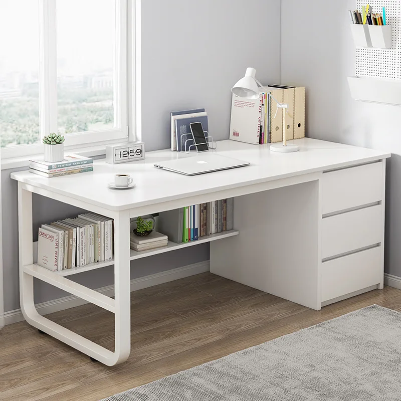 New model Desk Desktop Computer Desk Simple Home Desk Student Bedroom Bookshelf Integrated Writing Desk