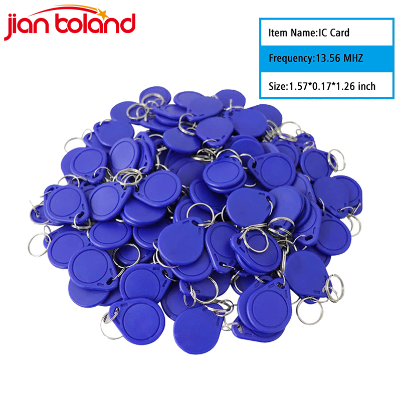 10/50/100pcs 13.56MHz RFID Keykobs 읽기 전용 S50 근접 IC 스마트 카드 토큰 태그 액세스 제어 시스템 용 열쇠 고리