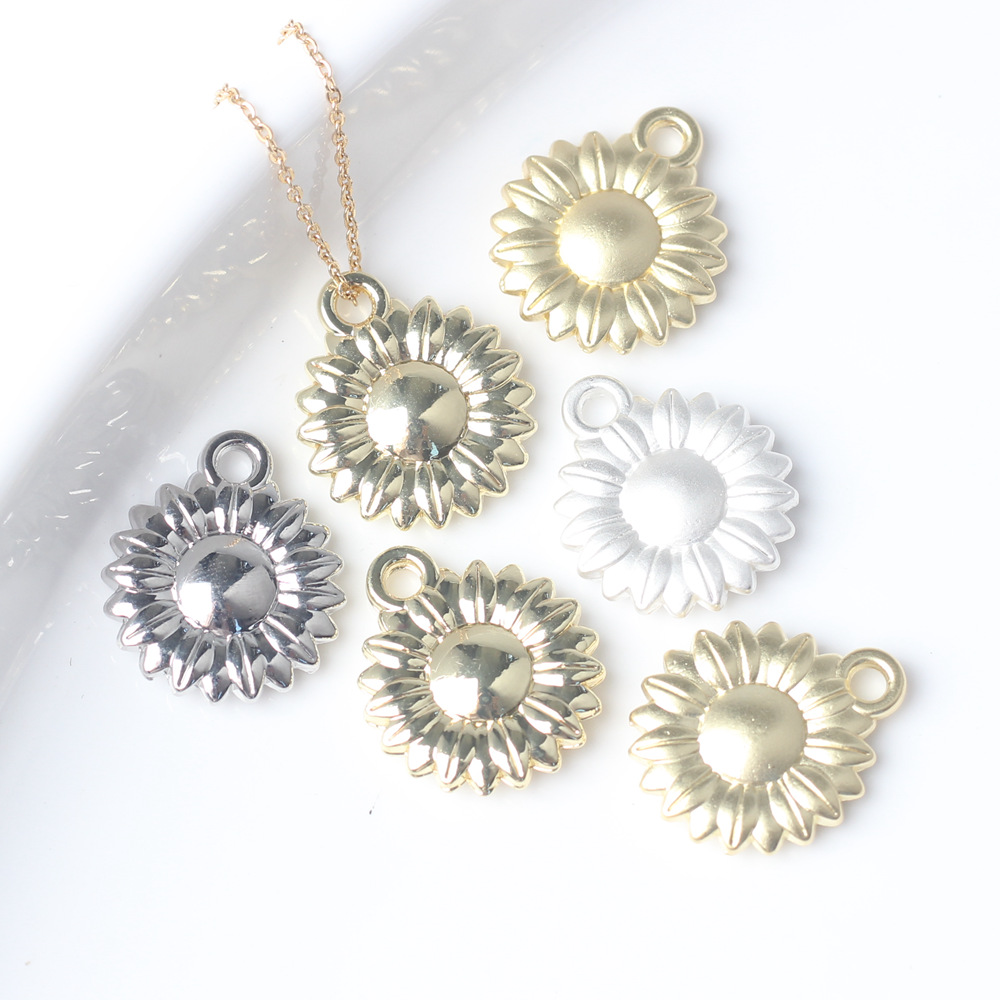 Breloques en alliage de Zinc, 10 pièces/lot, 19x16MM, pendentif tournesol Simple pour colliers, Bracelets, accessoires de fabrication de bijoux