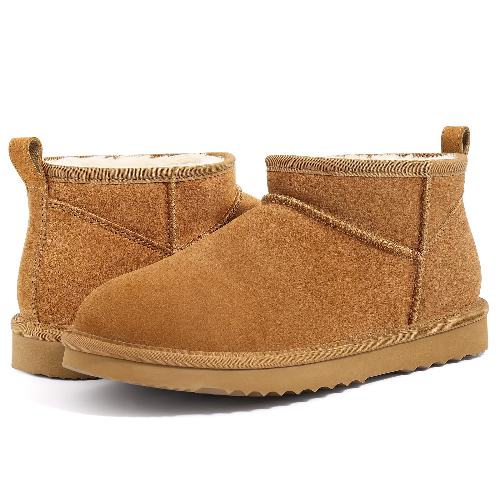 Bebealy Winter Suede Boots For Women Classci Genuine Brand Women Boots Outdoor Short Plush Antiskid Ankle Boots Cozy Fuzzy Boots