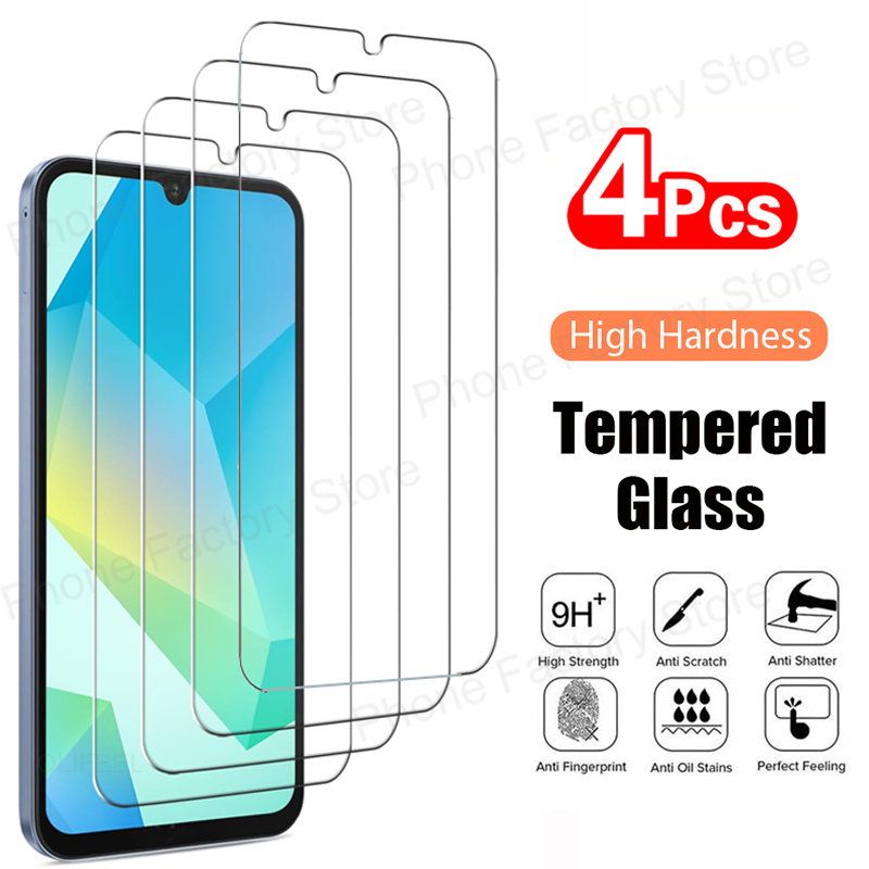 4PCS Gehard Glas voor Samsung Galaxy A16 A26 A36 A56 A06 Beschermende Transparante Screen Protector Film Voor Samsung A16 glas