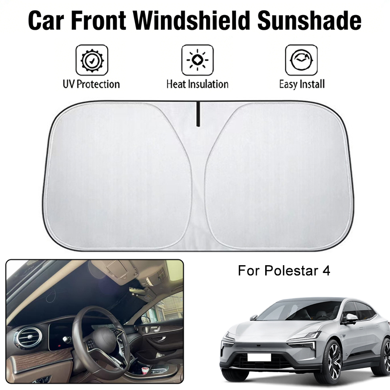 Parasol para parabrisas delantero de coche, cubierta para Polestar 4, bloqueador UV, aislamiento térmico, accesorios de protección solar para el interior del coche