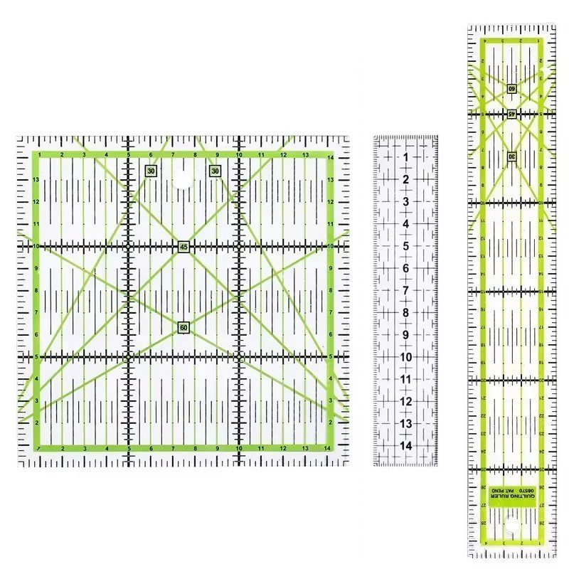 Regla de retazos para acolchar, regla de corte de tela, reglas de costura acrílicas, manualidades de tejer, herramientas de costura a medida, 1/2 Uds., 15cm