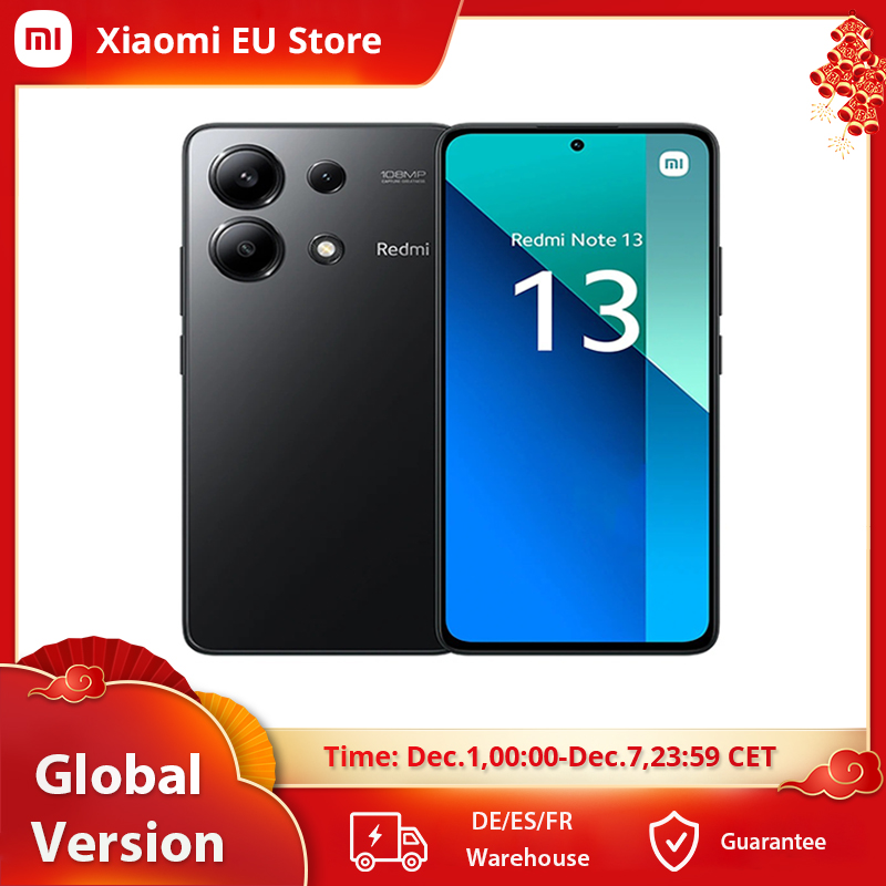 Xiaomi-Redmi Note 13 Smartphone, Versão Global, 4G, Snapdragon®Câmera Display AMOLED, 108MP, 120Hz, 33W Carregamento, 685
